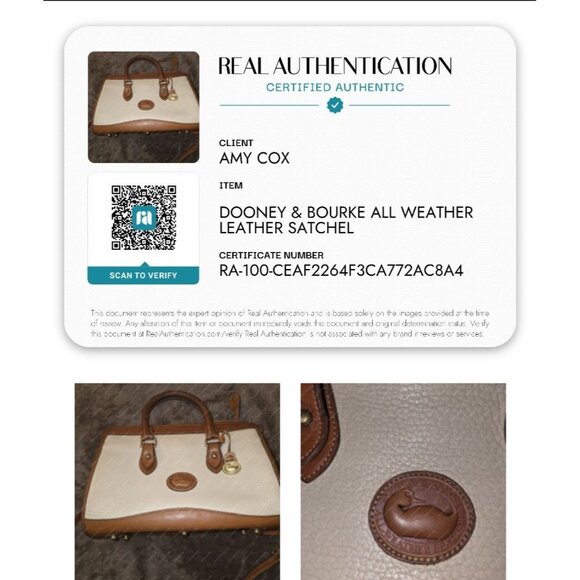 Vintage Dooney & Bourke All Weather Leather Satchel Crossbody USA Authenticated - Picture 2 of 16